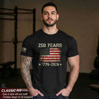250 Years American Independence T-Shirt 1776–2026 – Vintage USA Flag Patriotic Shirt